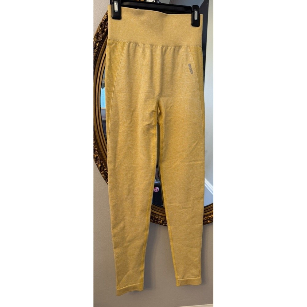 Gymshark Flex Womens seamless high-waist leggings activewear yellow marl - Small